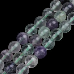 AB Grade Multicolor Fluorite Smooth Round Beads Strands, Approx 4-12mm, 38cm/strand