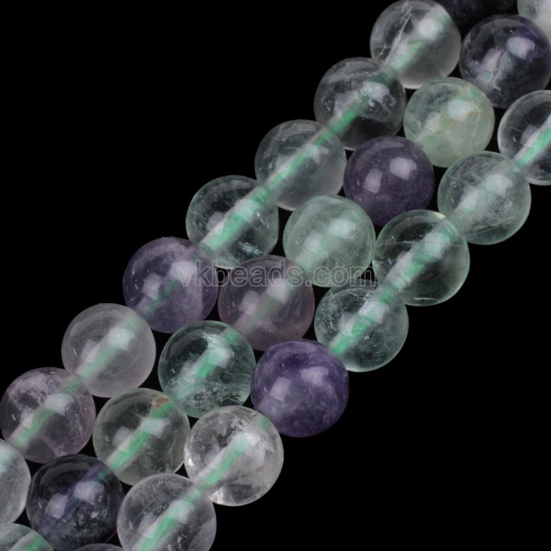 AB Grade Multicolor Fluorite Smooth Round Beads Strands, Approx 4-12mm, 38cm/strand