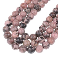 Rhodonite Faceted Round Beads Strands, 128 Facets, Approx 4-10mm, 38cm/strand