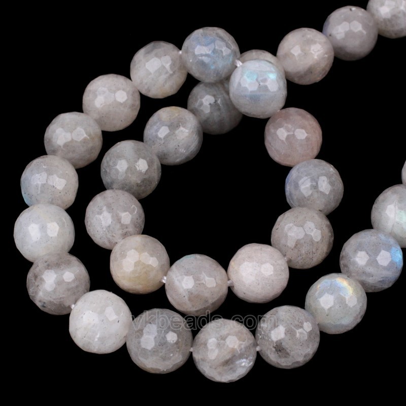 A Grade Labradorite Faceted Round Beads Strands, 128 Facets, Approx 4-14mm, 38cm/strand