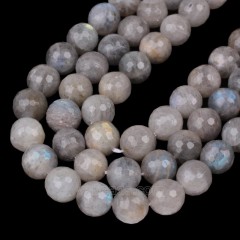 A Grade Labradorite Faceted Round Beads Strands, 128 Facets, Approx 4-14mm, 38cm/strand