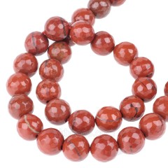Red Jasper Faceted Round Beads Strands, 128 Facets, Approx 4-12mm, 38cm/strand