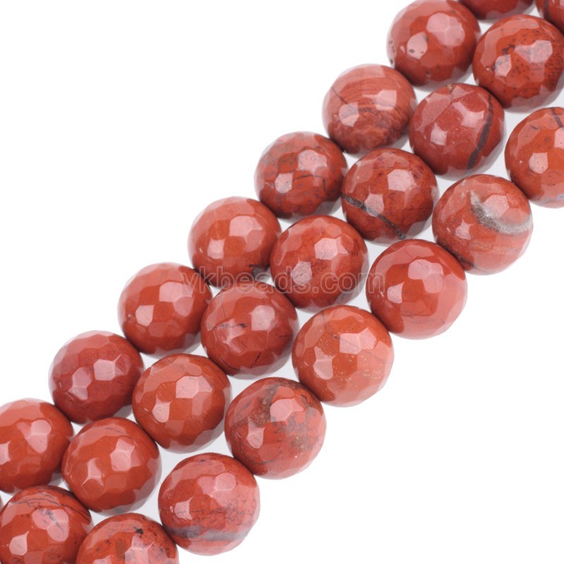Red Jasper Faceted Round Beads Strands, 128 Facets, Approx 4-12mm, 38cm/strand