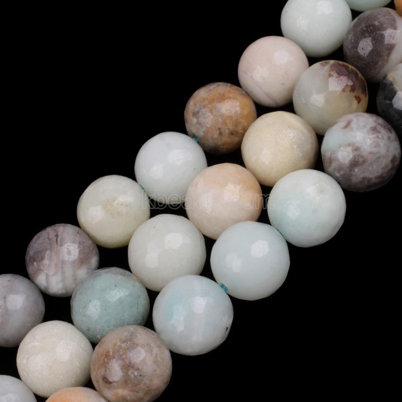 Multicolor Amazonite Faceted Round Beads Strands, 128 Facets, Approx 4-18mm, 38cm/strand