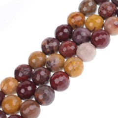 Mookaite Faceted Round Beads Strands, 128 Facets, Approx 4-12mm, 38cm/strand