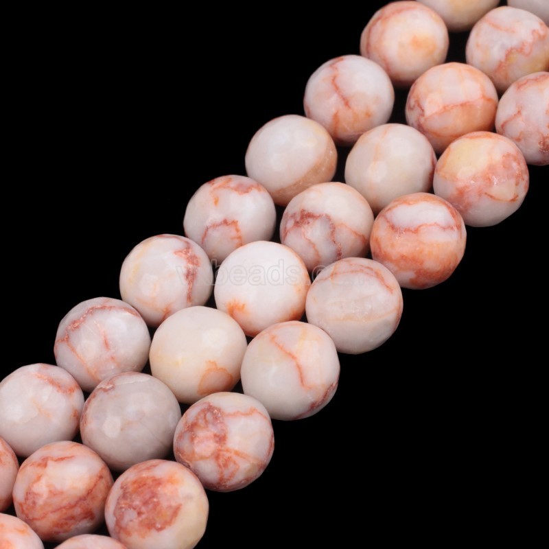 Red Veined Jasper Faceted Round Beads Strands, 128 Facets, Approx 4-12mm, 38cm/strand