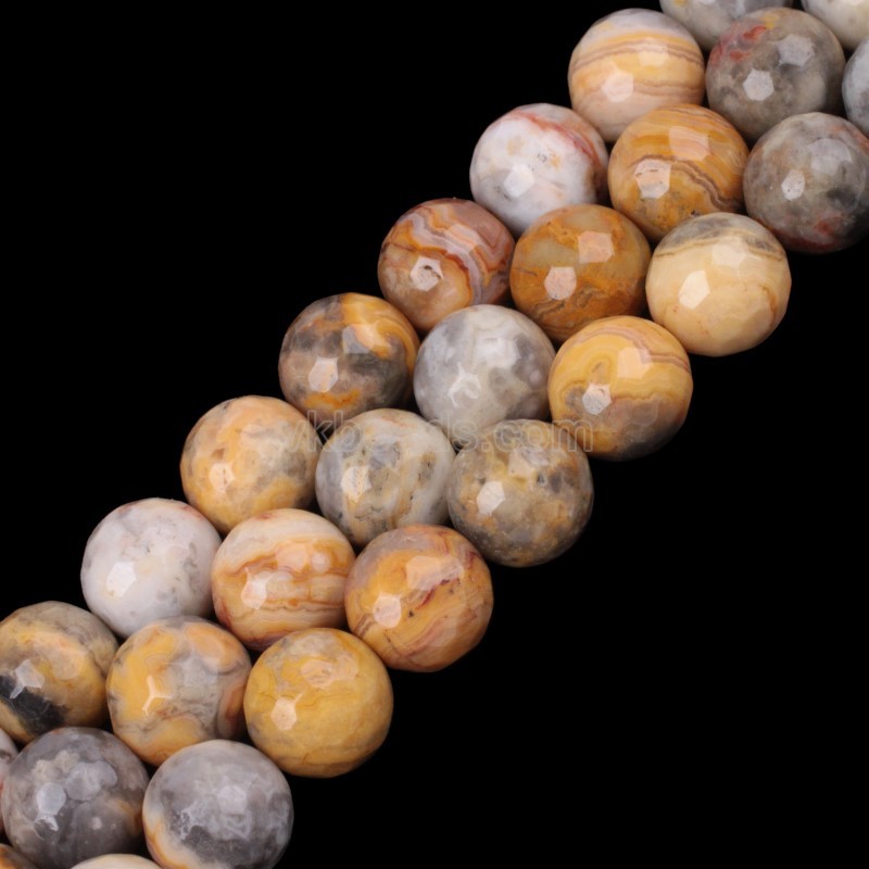 Crazy Lace Agate Faceted Round Beads Strands, 128 Facets, Approx 4-12mm, 38cm/strand