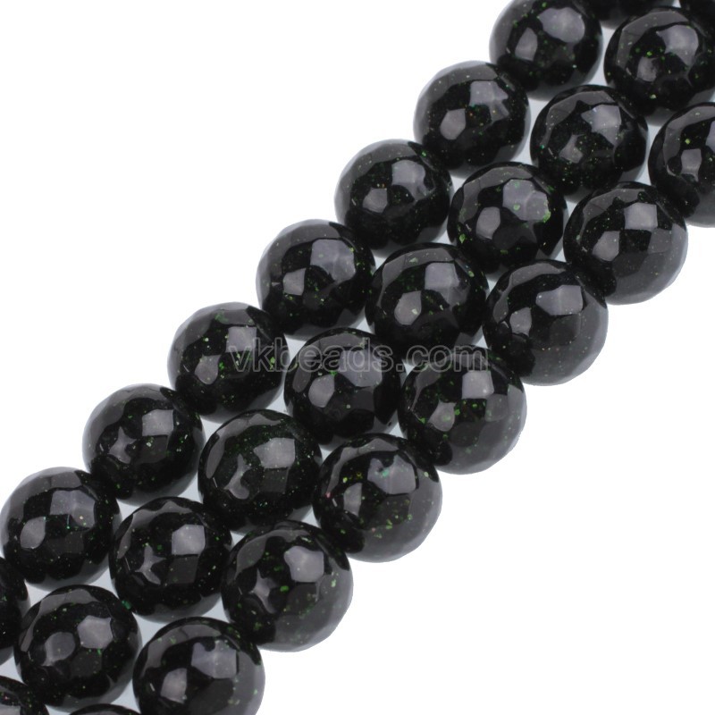 Green Sandstone Faceted Round Beads Strands, 128 Facets, Approx 4-12mm, 38cm/strand