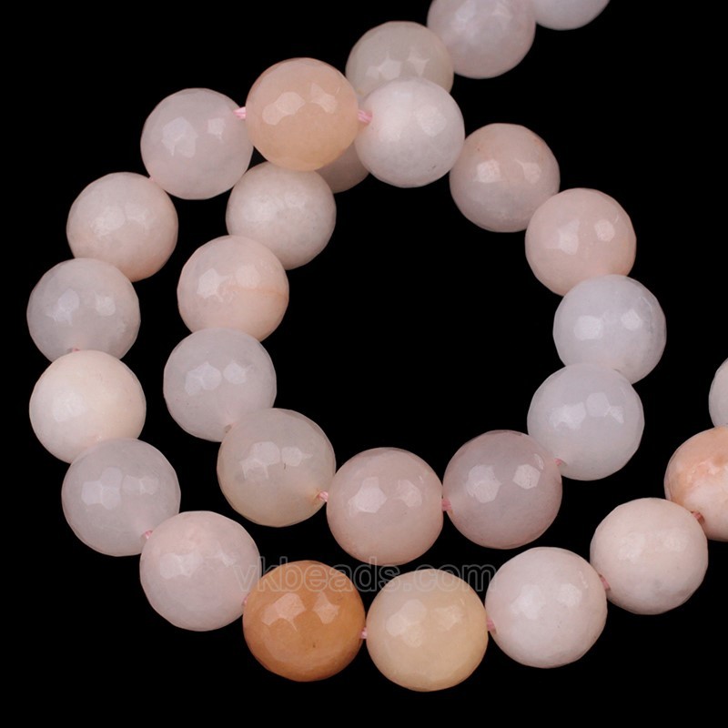 Pink Aventurine Faceted Round Beads Strands, 128 Facets, Approx 4-12mm, 38cm/strand