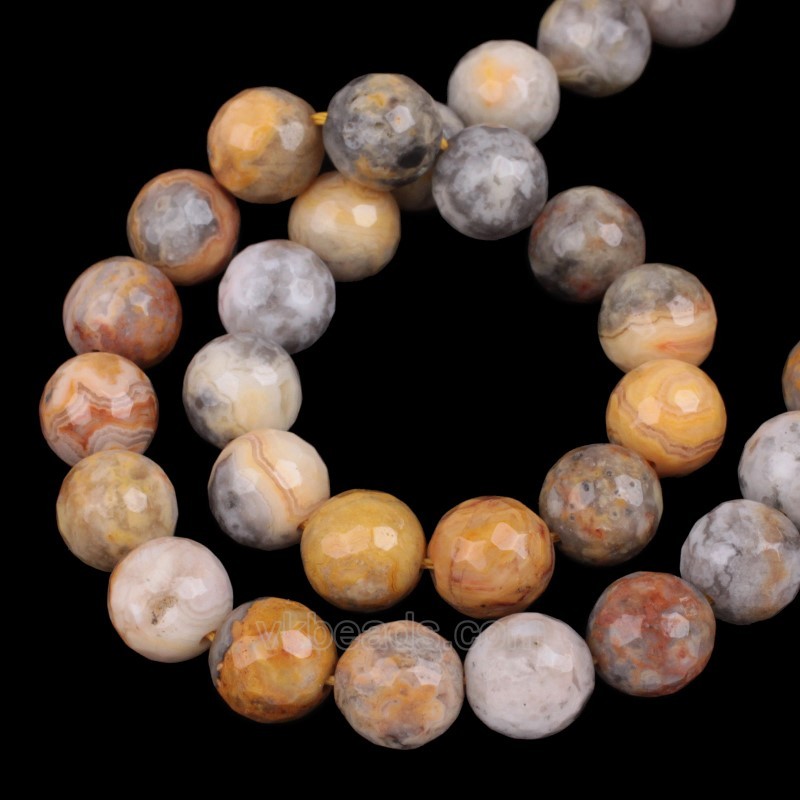Crazy Lace Agate Faceted Round Beads Strands, 128 Facets, Approx 4-12mm, 38cm/strand