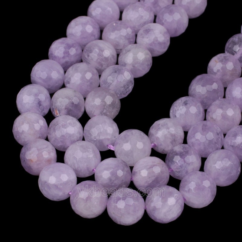 Lavender Amethyst Faceted Round Beads Strands, 128 Facets, Approx 6-12mm, 38cm/strand