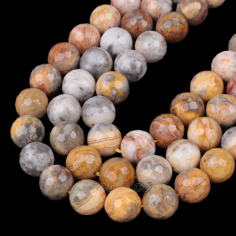 Crazy Lace Agate Faceted Round Beads Strands, 128 Facets, Approx 4-12mm, 38cm/strand