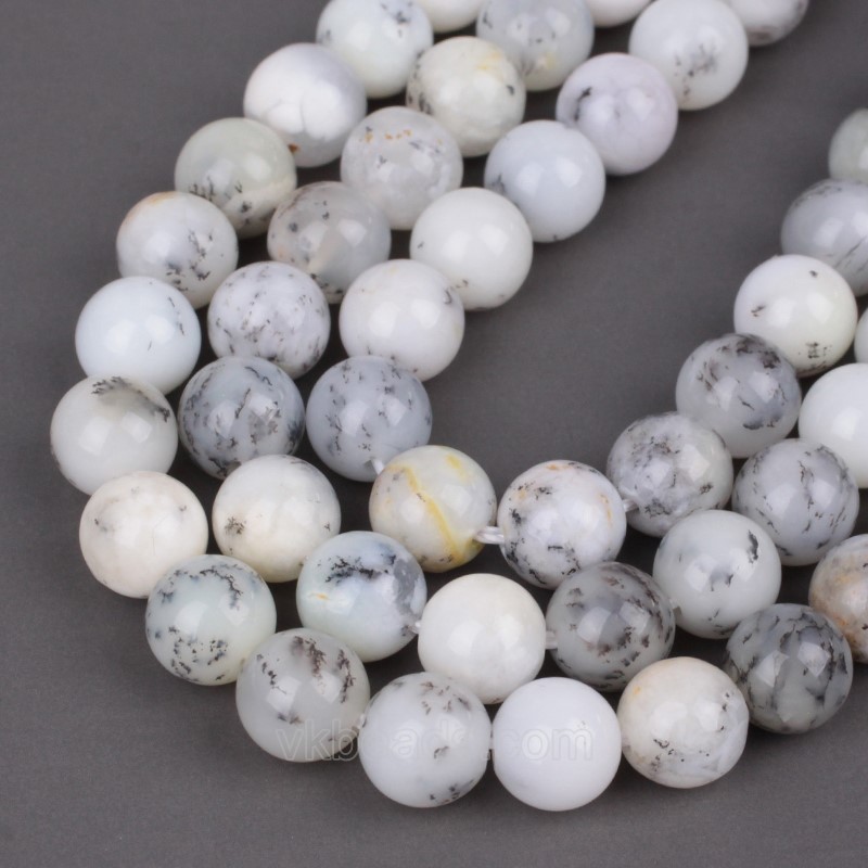 White Opal Smooth Round Beads Strands, Approx 6-12mm, 38cm/strand