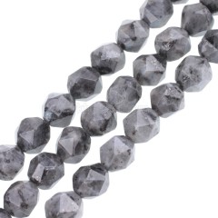 Larvikite Star Cut Faceted Round Beads Strands, Approx 6-10mm, 38cm/strand