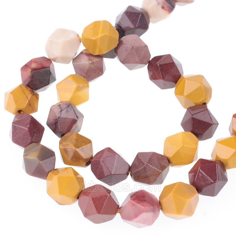 Mookaite Star Cut Faceted Round Beads Strands, Approx 6-10mm, 38cm/strand