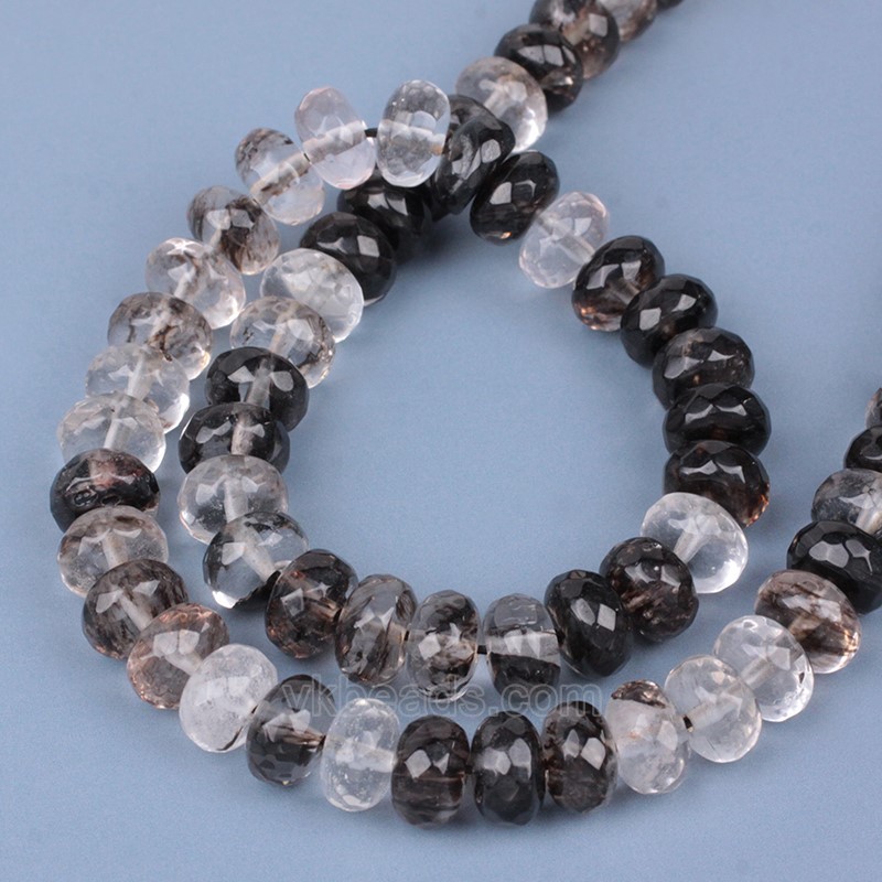 Black Cherry Quartz Faceted Rondelle Beads Strands, Approx 5x8mm, 38cm/strand