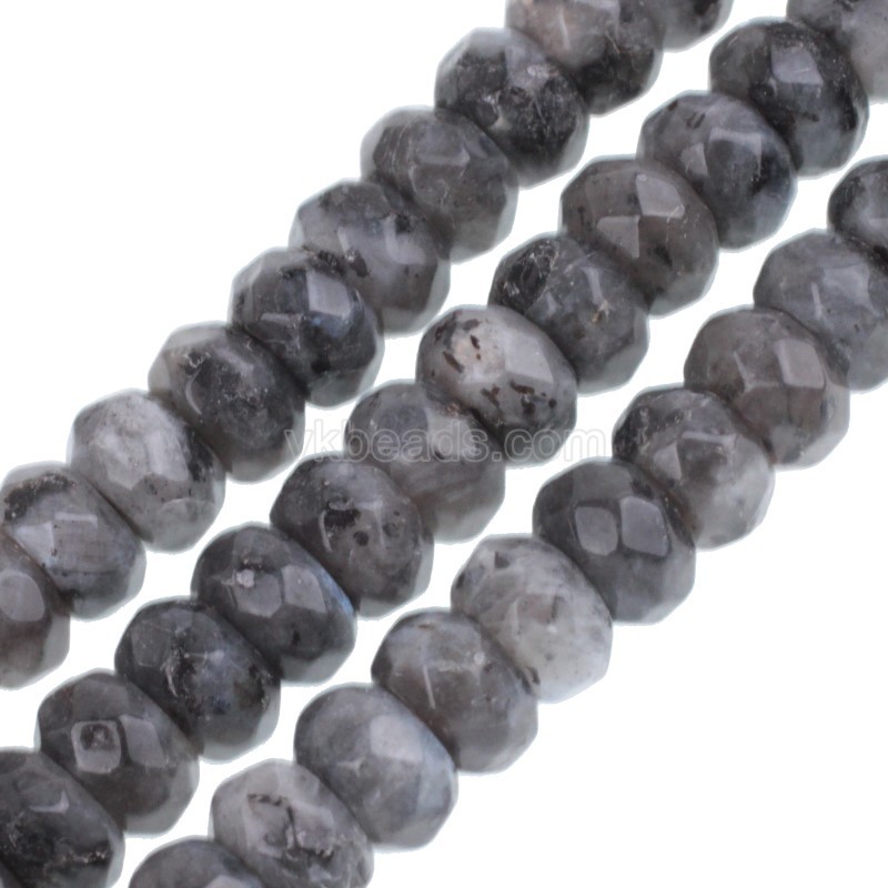 Larvikite Faceted Rondelle Beads Strands, Approx 4x6-5x8mm, 38cm/strand