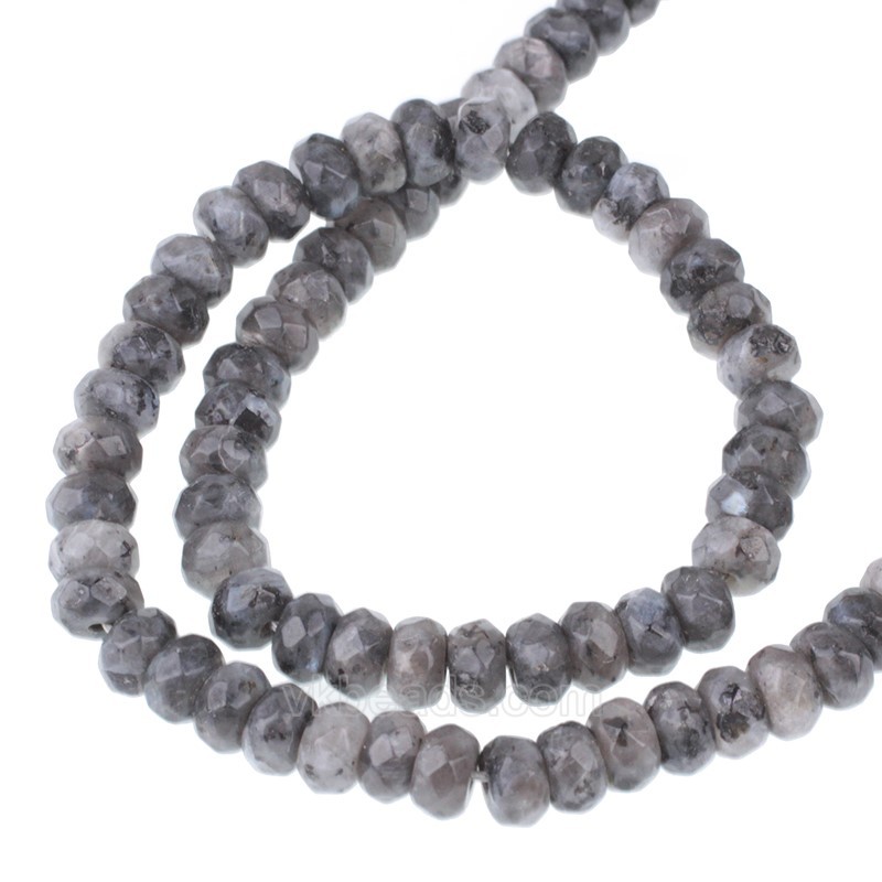 Larvikite Faceted Rondelle Beads Strands, Approx 4x6-5x8mm, 38cm/strand