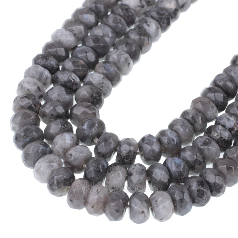 Larvikite Faceted Rondelle Beads Strands, Approx 4x6-5x8mm, 38cm/strand