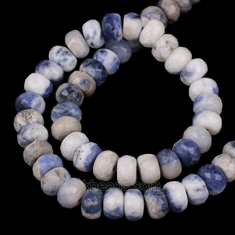 AB Grade Sodalite Faceted Rondelle Beads Strands, Approx 5x8mm, 38cm/strand