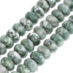 Green Spot Jasper Faceted Rondelle Beads Strands, Approx 5x8mm, 38cm/strand