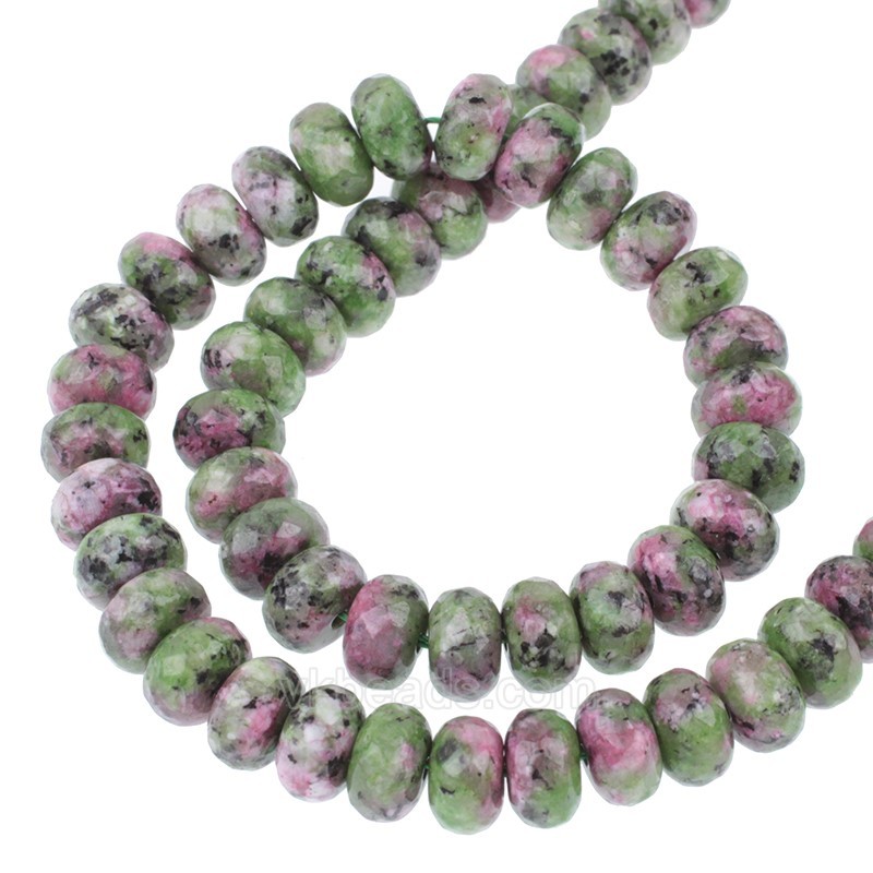 Ruby Zoisite Faceted Rondelle Beads Strands, Approx 5x8mm, 38cm/strand