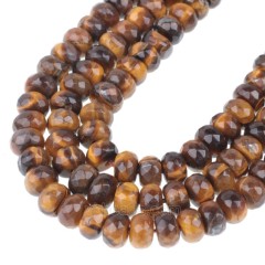 Yellow Tiger Eye Faceted Rondelle Beads Strands, Approx 5x8mm, 38cm/strand