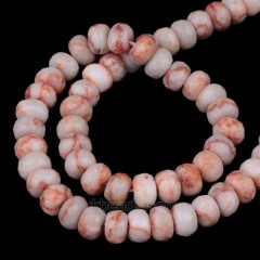Red Veined Jasper Faceted Rondelle Beads Strands, Approx 5x8mm, 38cm/strand