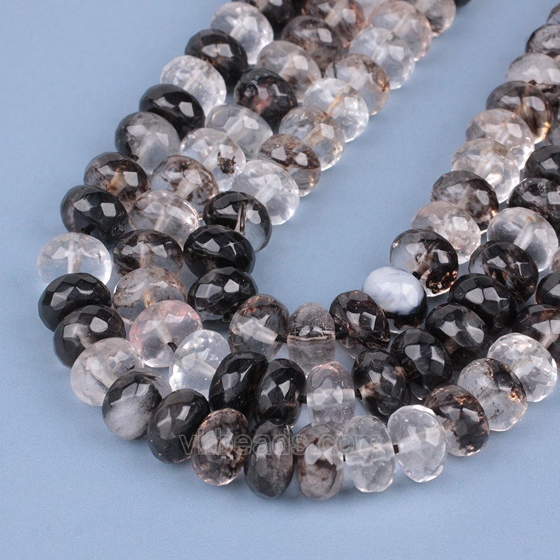 Black Cherry Quartz Faceted Rondelle Beads Strands, Approx 5x8mm, 38cm/strand