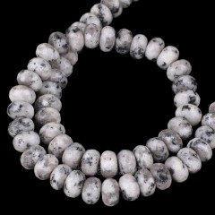 Chinese Snowflake Obsidian Faceted Rondelle Beads Strands, Approx 2x4-5x8mm, 38cm/strand
