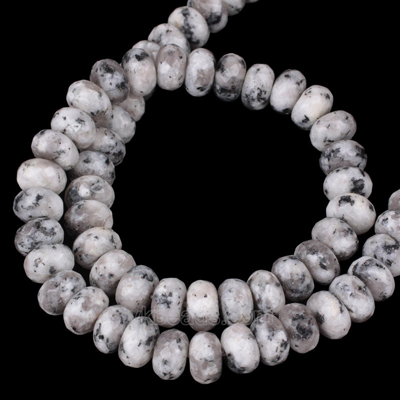 Chinese Snowflake Obsidian Faceted Rondelle Beads Strands, Approx 2x4-5x8mm, 38cm/strand