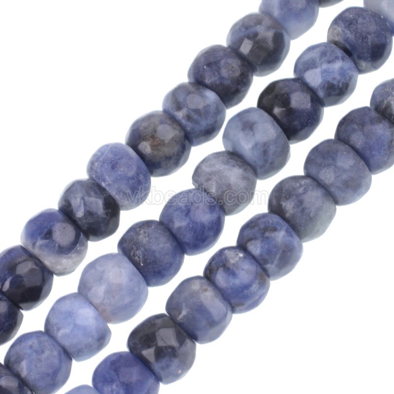 Sodalite Faceted Rondelle Beads Strands, Approx 4x6-5x8mm, 38cm/strand