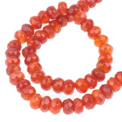 Red Agate Faceted Rondelle Beads Strands, Approx 5x8mm, 38cm/strand