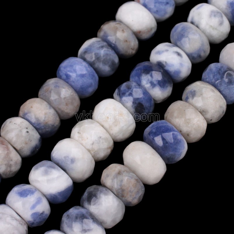 AB Grade Sodalite Faceted Rondelle Beads Strands, Approx 5x8mm, 38cm/strand