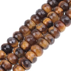 Yellow Tiger Eye Faceted Rondelle Beads Strands, Approx 5x8mm, 38cm/strand