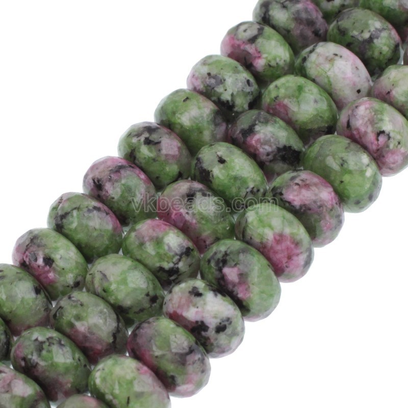 Ruby Zoisite Faceted Rondelle Beads Strands, Approx 5x8mm, 38cm/strand