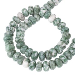 Green Spot Jasper Faceted Rondelle Beads Strands, Approx 5x8mm, 38cm/strand