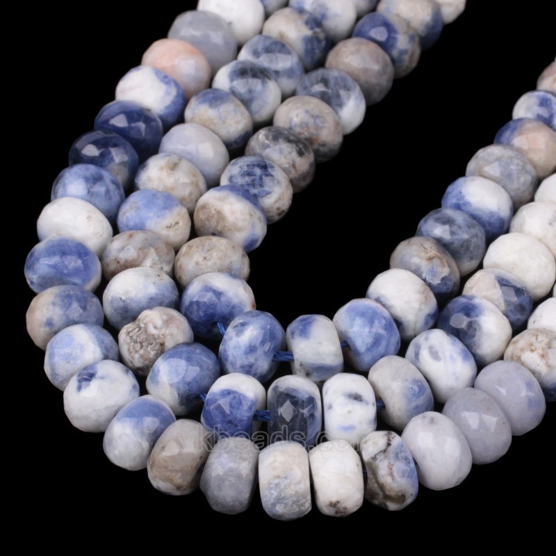 AB Grade Sodalite Faceted Rondelle Beads Strands, Approx 5x8mm, 38cm/strand