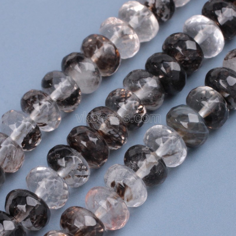Black Cherry Quartz Faceted Rondelle Beads Strands, Approx 5x8mm, 38cm/strand