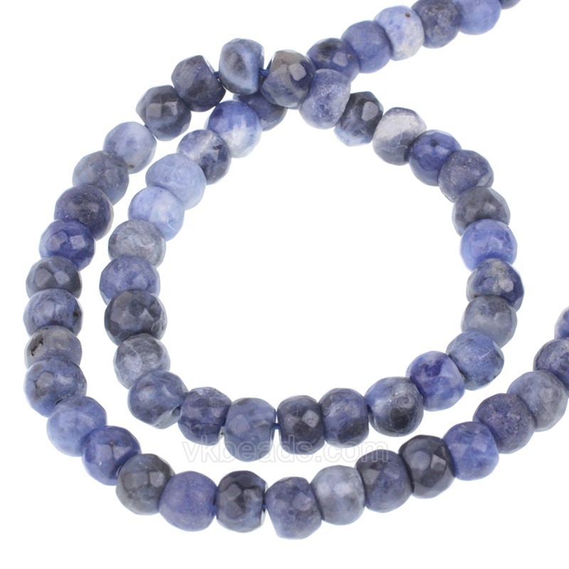 Sodalite Faceted Rondelle Beads Strands, Approx 4x6-5x8mm, 38cm/strand