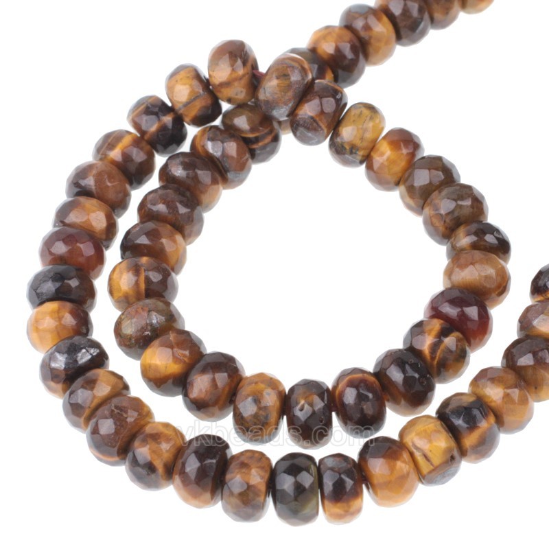Yellow Tiger Eye Faceted Rondelle Beads Strands, Approx 5x8mm, 38cm/strand