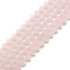 Rose Quartz Faceted Bicone Beads Strands, Approx 8mm, 38cm/strand