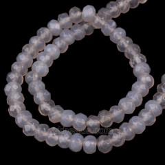 Grey Agate Faceted Rondelle Beads Strands, Approx 4x6-5x8mm, 38cm/strand