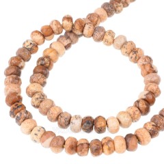 Picture Jasper Faceted Rondelle Beads Strands, Approx 4x6-5x8mm, 38cm/strand