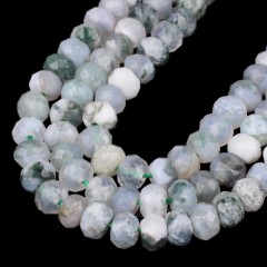 Tree Agate Faceted Rondelle Beads Strands, Approx 4x6mm, 38cm/strand