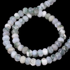 Tree Agate Faceted Rondelle Beads Strands, Approx 4x6mm, 38cm/strand
