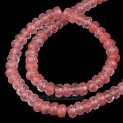 Red Cherry Quartz Faceted Rondelle Beads Strands, Approx 2x4-5x8mm, 38cm/strand