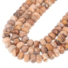 Picture Jasper Faceted Rondelle Beads Strands, Approx 4x6-5x8mm, 38cm/strand
