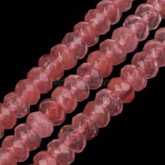 Red Cherry Quartz Faceted Rondelle Beads Strands, Approx 2x4-5x8mm, 38cm/strand
