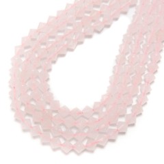 Rose Quartz Faceted Bicone Beads Strands, Approx 8mm, 38cm/strand